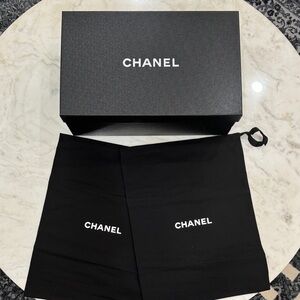 CHANEL empty Black shoes Box with new Dust Bags
